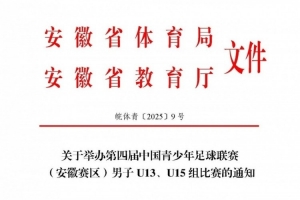 关于举办25年第四届中青赛（安徽赛区）男子U13、U15组比赛的通知
