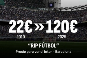 2010年欧冠半决赛国米vs巴萨票价22欧，今年票价120欧