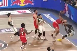 🤯NBA旧将搁欧洲干起来了！纳恩凶狠犯规富尼耶 险酿大规模冲突
